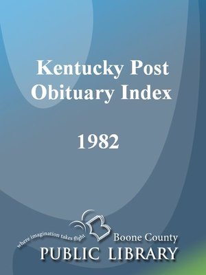 cover image of Kentucky Post Obituary Index, 1982